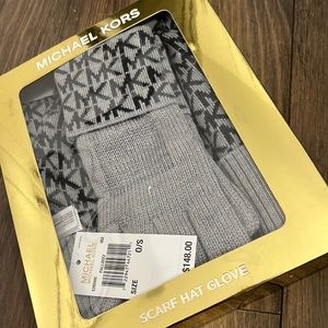 NIB Michael Kors scarf, hat, and gloves gift set